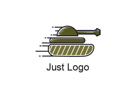 military tank with speedy lines