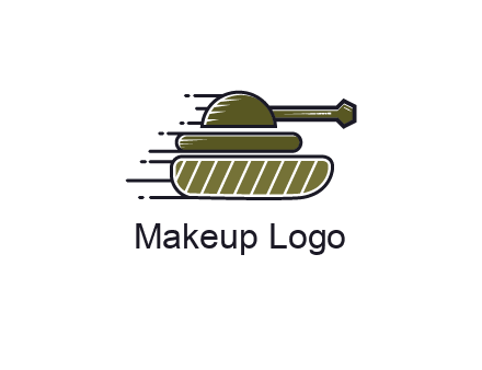 military tank with speedy lines