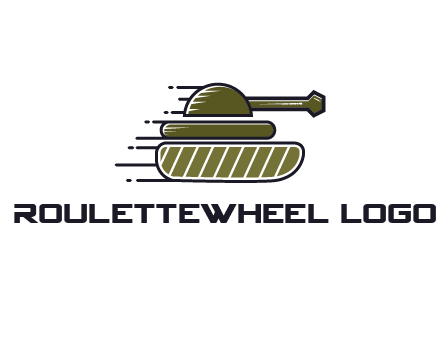 military tank with speedy lines