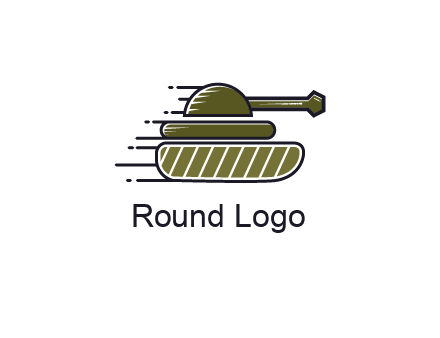 military tank with speedy lines