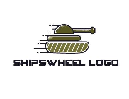 military tank with speedy lines