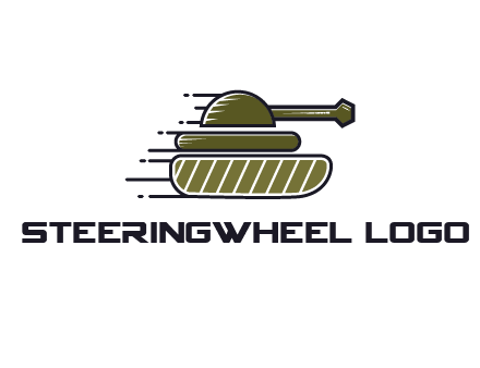 military tank with speedy lines