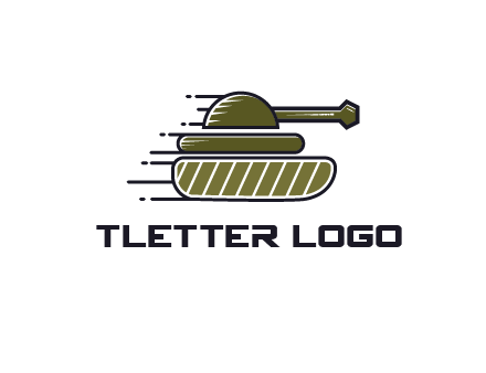 military tank with speedy lines