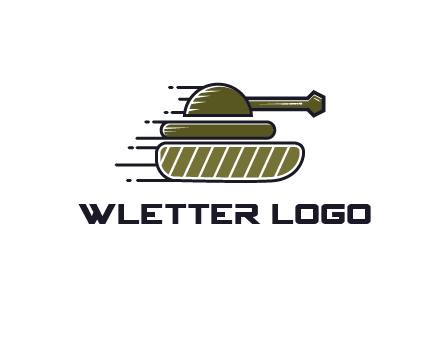military tank with speedy lines