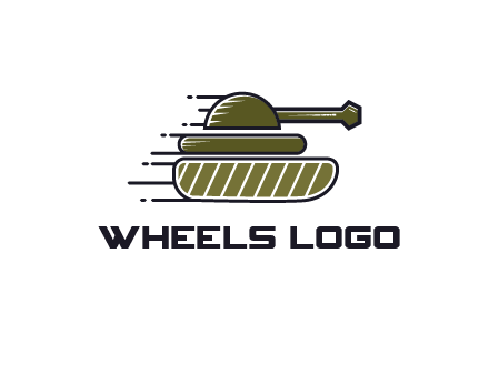 military tank with speedy lines
