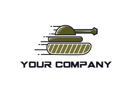 military tank with speedy lines