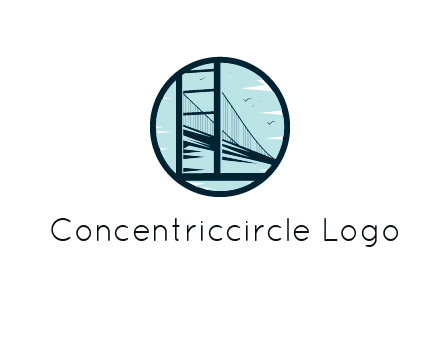 cable bridge with birds in circle