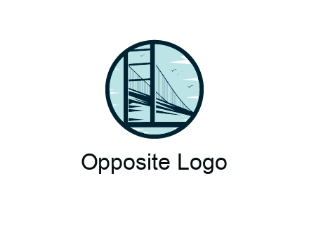 cable bridge with birds in circle