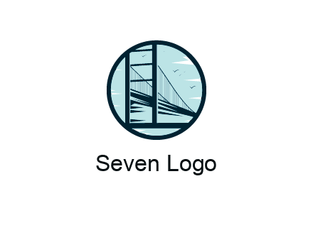 cable bridge with birds in circle
