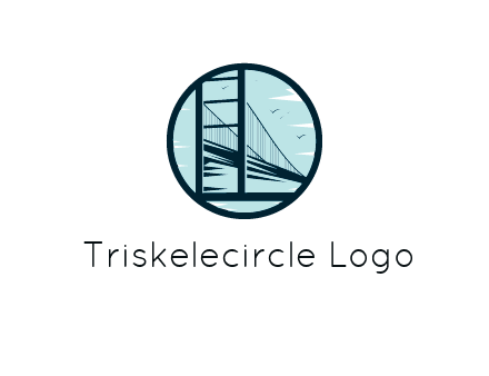 cable bridge with birds in circle