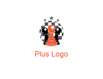 checkered circle with star behind chess pieces