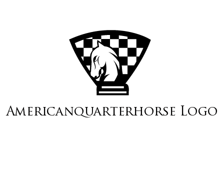 checkered shield behind horse knight