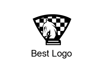 checkered shield behind horse knight
