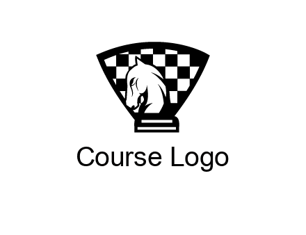 checkered shield behind horse knight