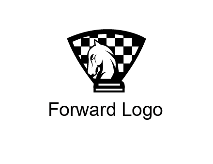 checkered shield behind horse knight