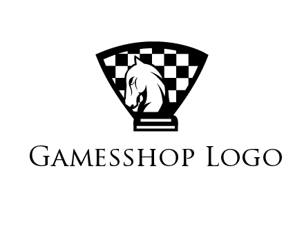checkered shield behind horse knight