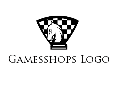 checkered shield behind horse knight