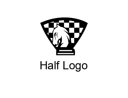 checkered shield behind horse knight