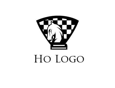 checkered shield behind horse knight