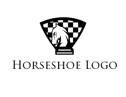 checkered shield behind horse knight