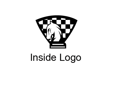 checkered shield behind horse knight