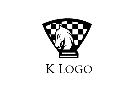 checkered shield behind horse knight