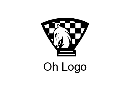 checkered shield behind horse knight