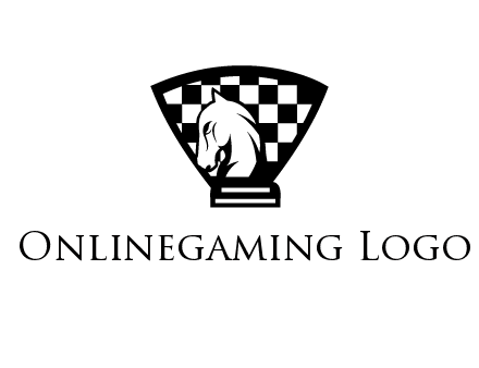 checkered shield behind horse knight