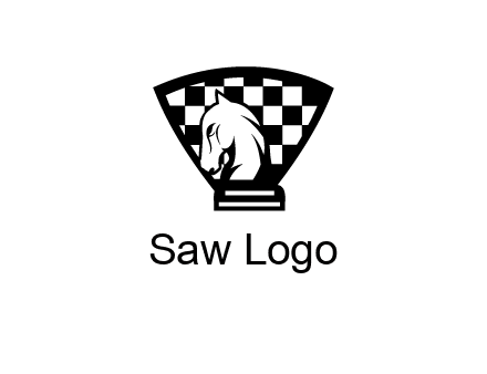 checkered shield behind horse knight