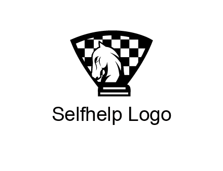 checkered shield behind horse knight