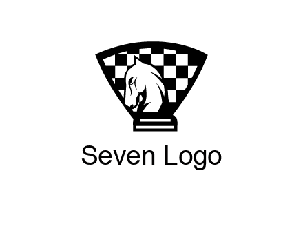 checkered shield behind horse knight