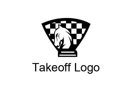 checkered shield behind horse knight