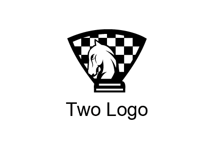 checkered shield behind horse knight