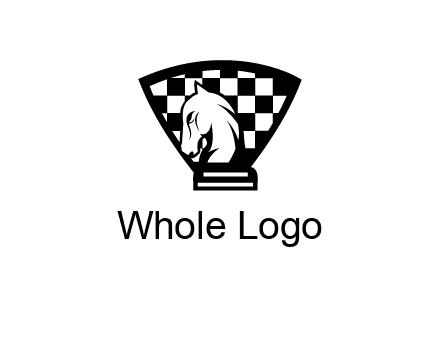 checkered shield behind horse knight