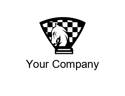 checkered shield behind horse knight