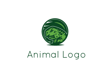frog in green circle