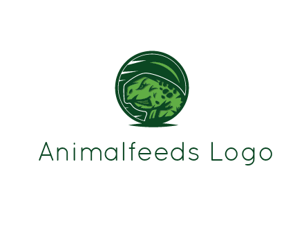 frog in green circle