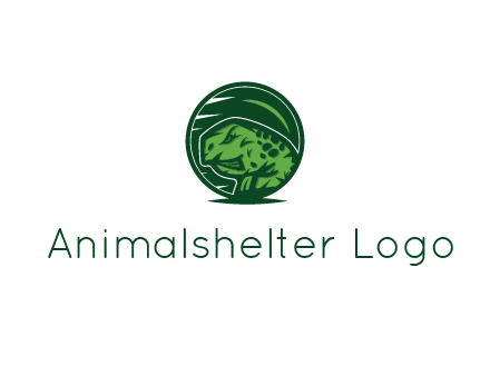 frog in green circle