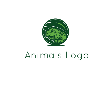 frog in green circle