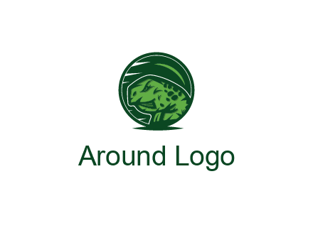 frog in green circle