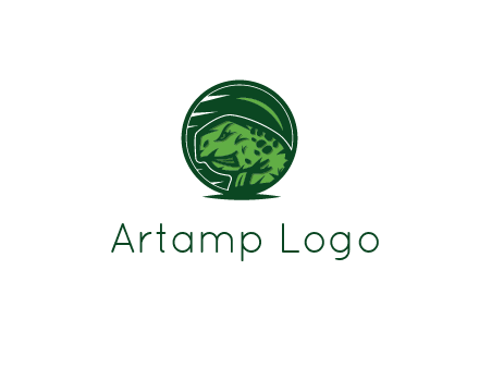 frog in green circle