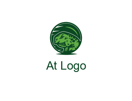 frog in green circle