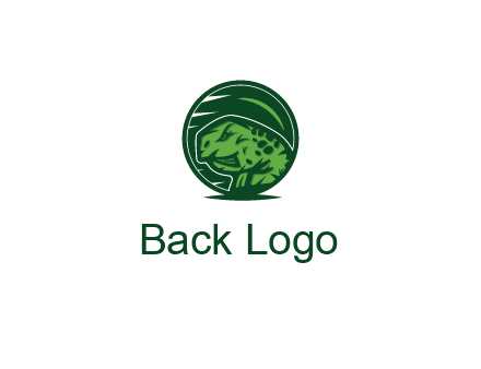 frog in green circle