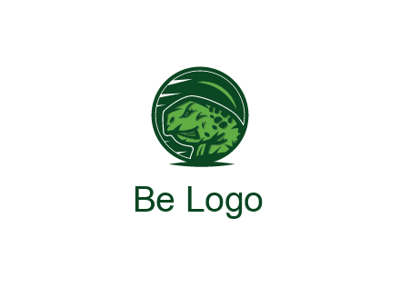 frog in green circle