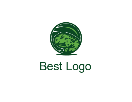 frog in green circle