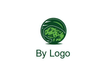frog in green circle