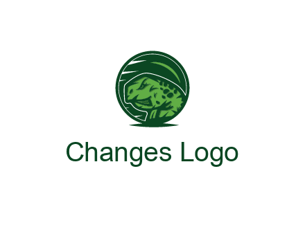 frog in green circle