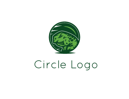 frog in green circle