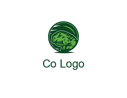 frog in green circle