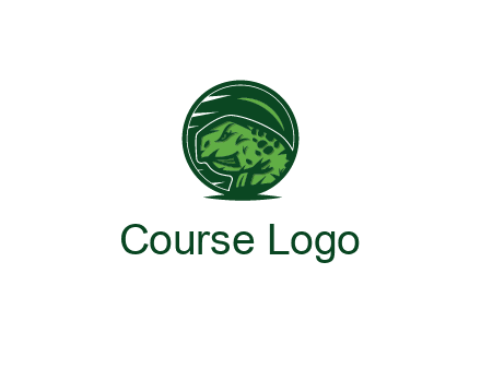 frog in green circle